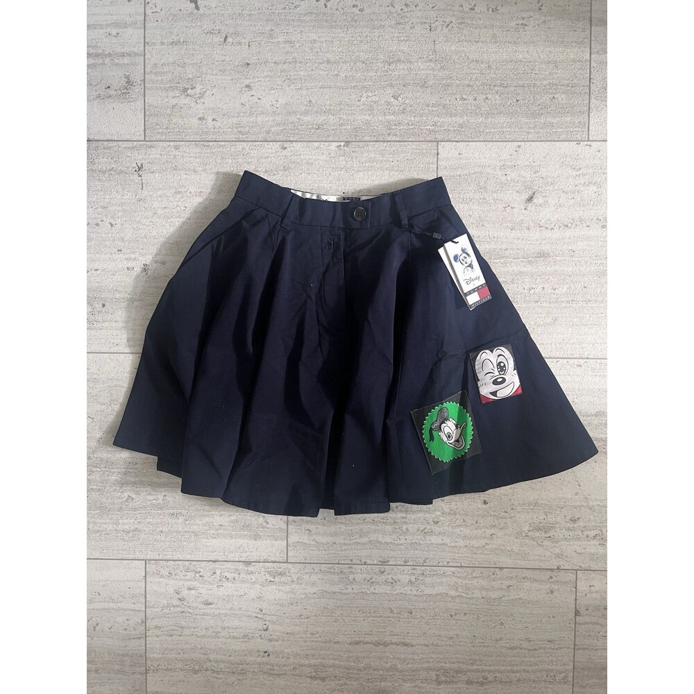 NWT Disney x Tommy Hilfiger Navy Blue Patchwork Chino Circle Skirt Size 34